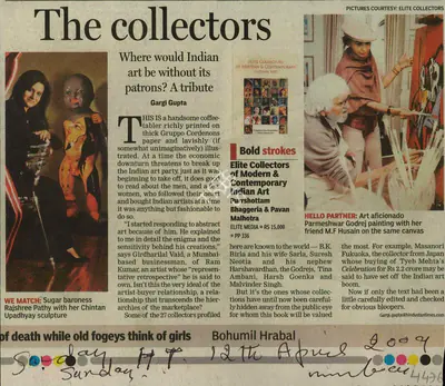 Gargi Gupta (Reporter), The Collectors, 2009, Newspaper Clipping