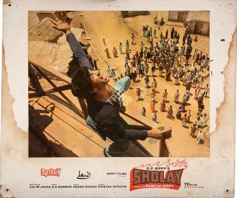 Dwarka Divecha (Cinematographer), Sholay, 1975, Photographic Still Mounted on Lobby Card