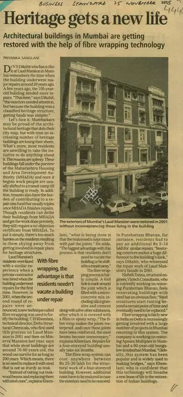 Priyanka Sanglani (Reporter), Heritage gets a new life, 2005, Newspaper Clipping