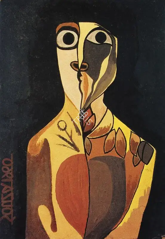 F.N. Souza (Artist), Head, 1960, Painting