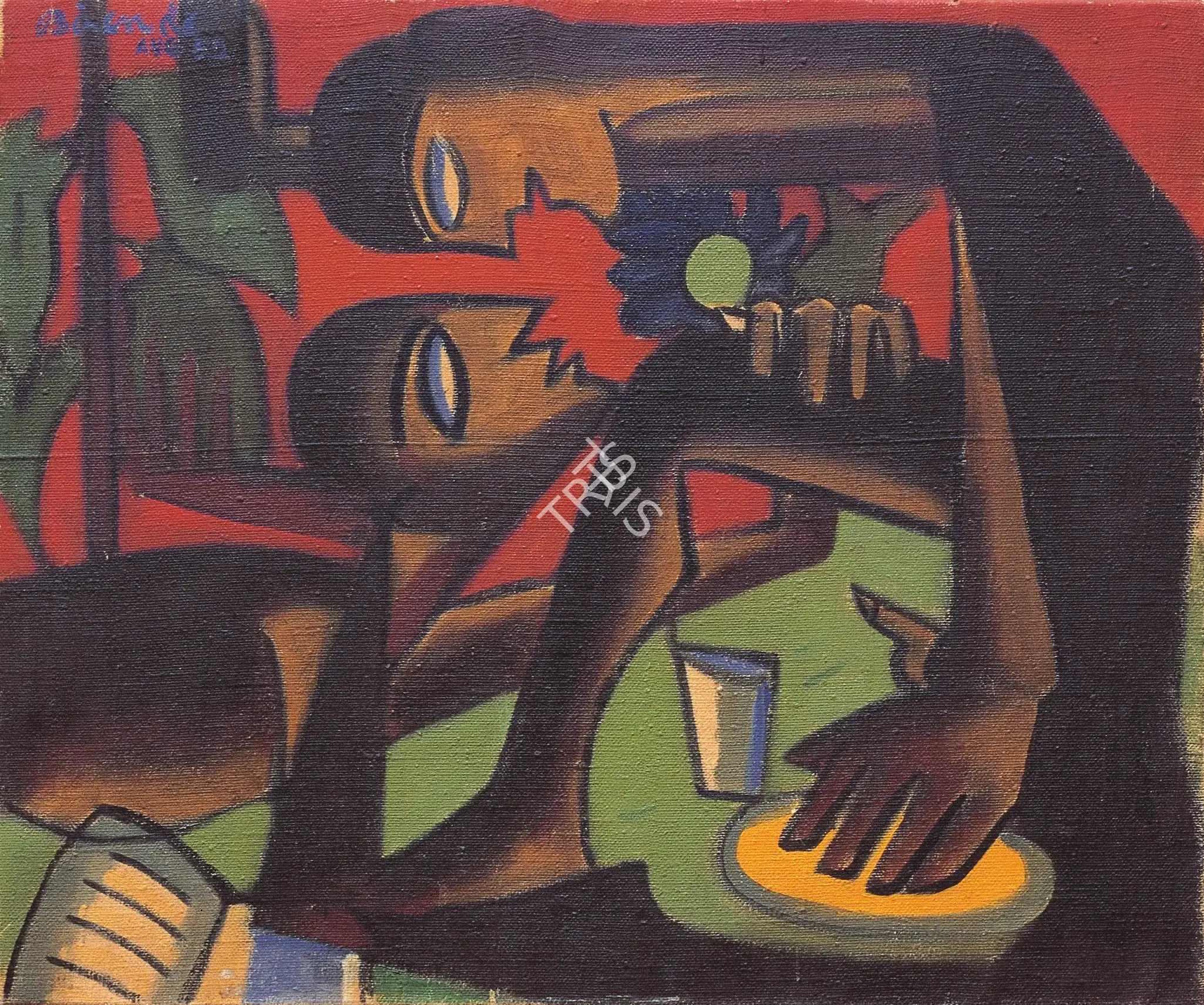 De, Biren (Artist). Lovers, 1952 | Painting, Os.Del/27.01.12, 2012 · Osian's