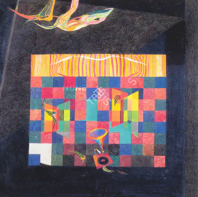 Viren Tanwar (Artist), Black Courtyard Painting 7, Painting