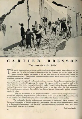 R. Von Leyden (Essayist), Cartier Bresson, 1948, Essay