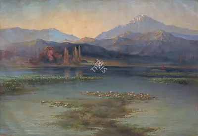 J.P. Gangooly (Artist), The Dal Lake-Kashmirscape, 1928, Painting