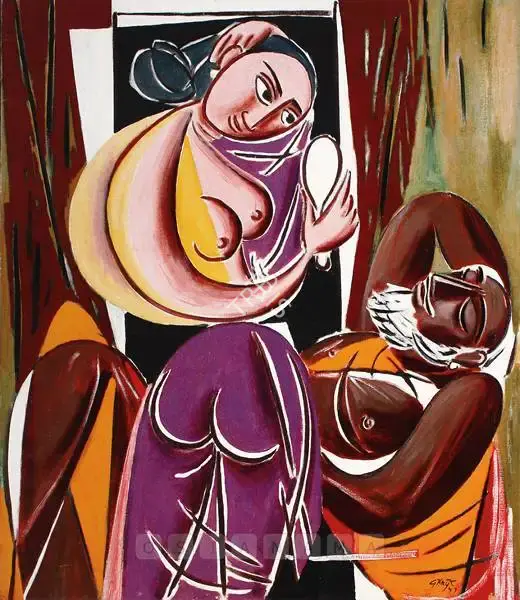 George Keyt (Artist), The Mirror, 1957, Painting