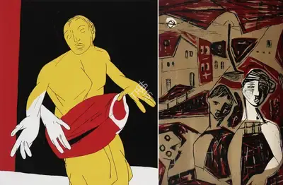 Tyeb Mehta (Artist), Drummer, 1992, Graphic Art