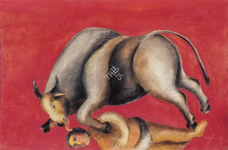 Manjit Bawa (Artist), Man & Bull, 1991, Painting