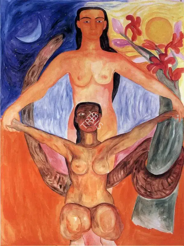 Rekha Rodwittiya (Artist), Two Sides of the same Loin -(Diego Rivera - Detail - Subterranean Forces) -From the Series of a Debt I Owe, Painting