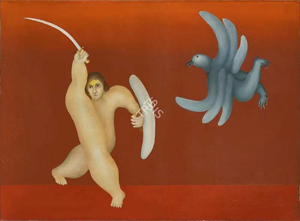 Manjit Bawa (Artist), Untitled (Ravana & Jatayu), 1990, Painting