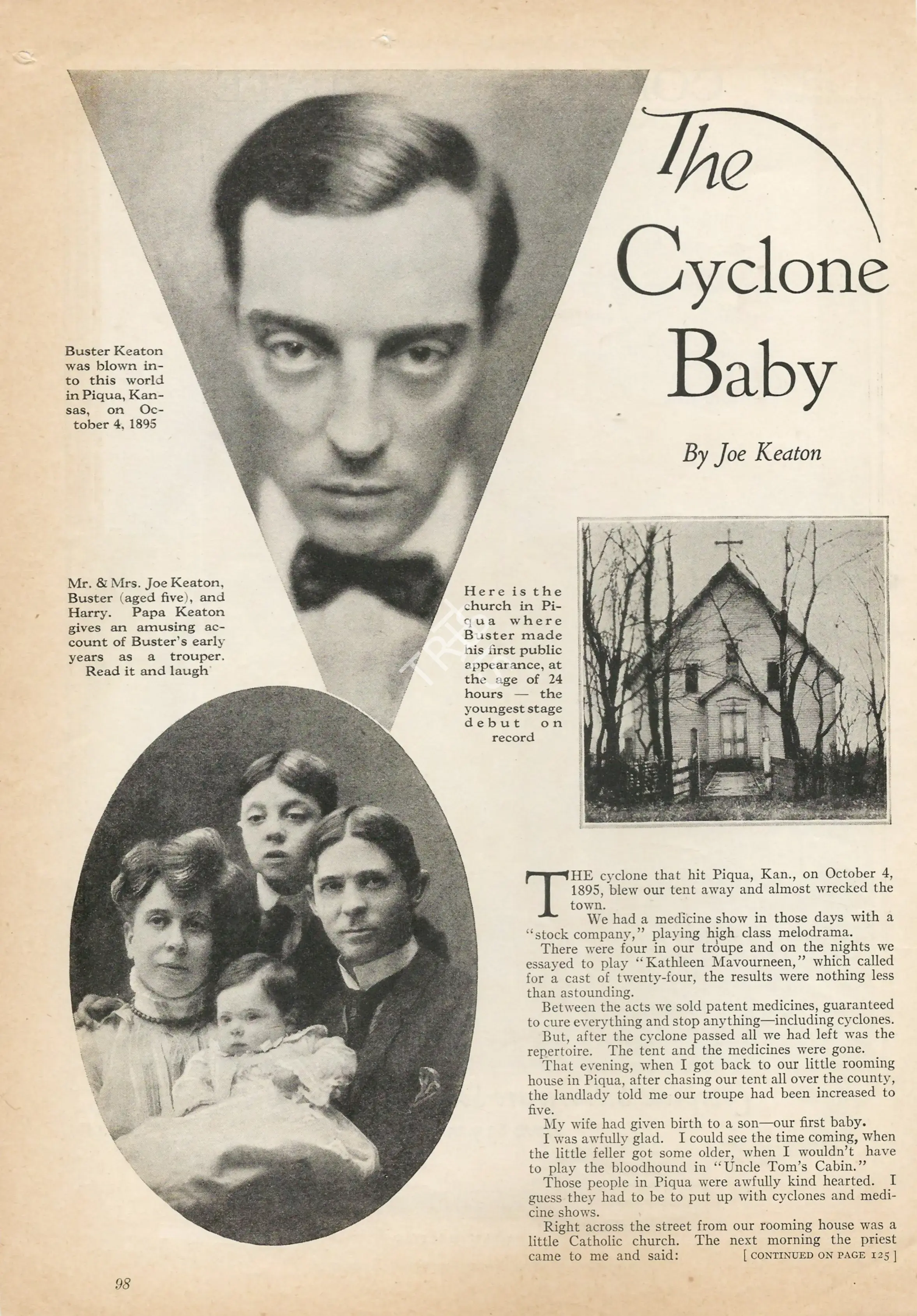 (L to R) Robert Talmadge, Natalie Talmadge, Buster Keaton and Joseph Keaton, Jr., Snippet
