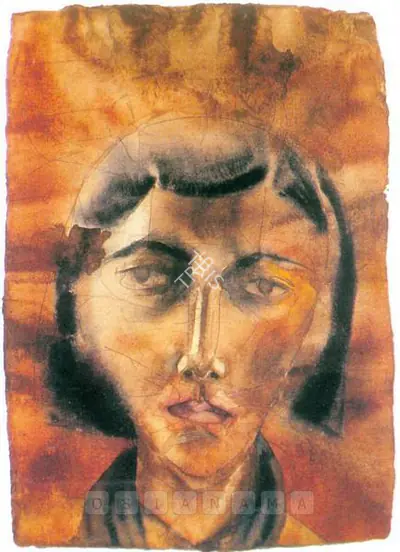 Anju Dodiya (Artist), Head Study, 1997, Painting
