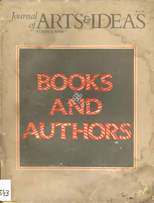 G.P. Deshpande (Editor), Journal of Arts & Ideas, 1984, Journal