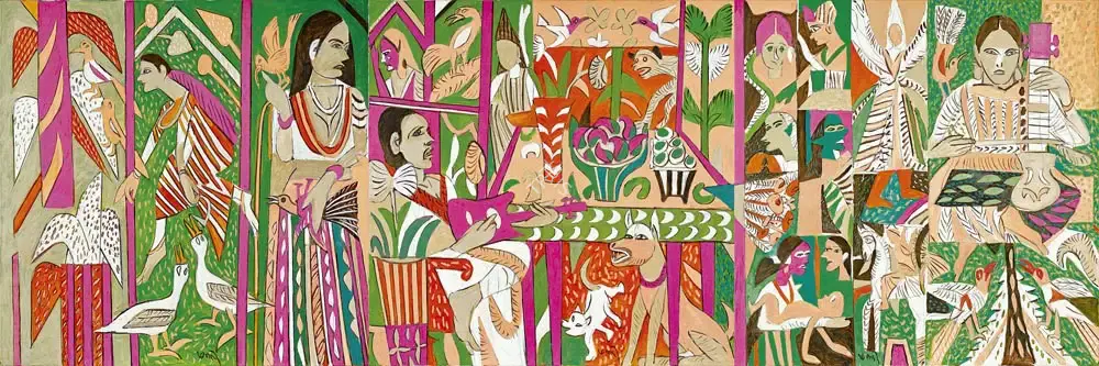 Subramanyan, K.G. (Artist). Pastoral, 2014 | Painting, AG.Onl/28.12.22, 2022 · Asta Guru