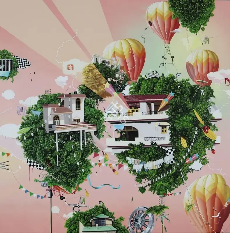 Jiten Thukral (Artist), Domus Aeris - Escape 13 - Search, 2014, Painting