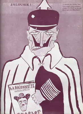 Unknown (Artist), A French Cartoon based on Charlie Chaplin, 1917, Media Clipping