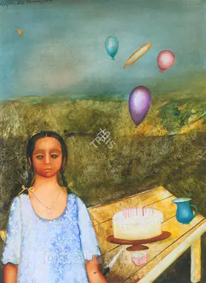 Anjolie Ela Menon (Artist), Birthday Party, 2004, Painting
