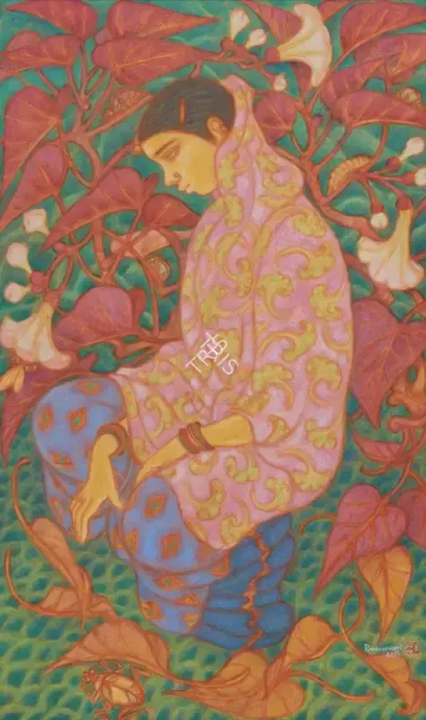 Ramachandran, A. (Artist). Roski as a Young Bride, 2004 | Painting, Sa.Mum/13.12.23, 2023 · Saffronart