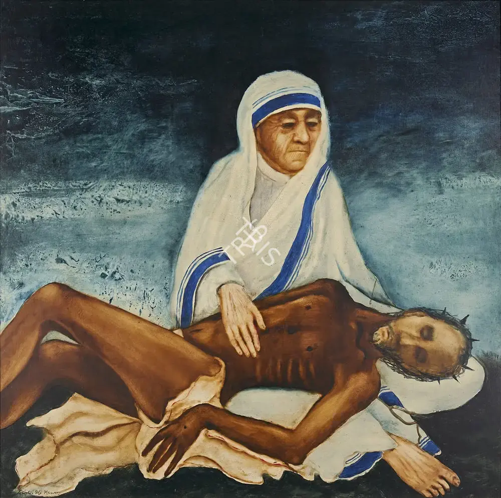 Anjolie Ela Menon (Artist), Pieta, 1996, Painting