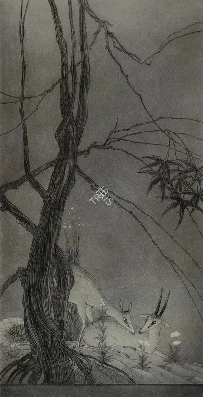 M.A.R. Chughtai (Artist), Evensong, Graphic Art
