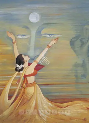 Kanu Desai (Artist), Devotee, 1961, Painting