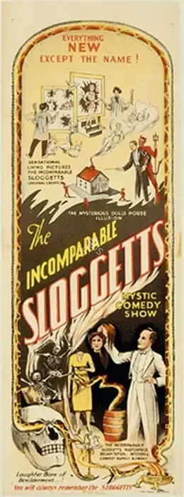 Sloggets (Magician), The Incomaparable Sloggets Mystic Comedy Show, Magic Publicity Art & Memorabilia