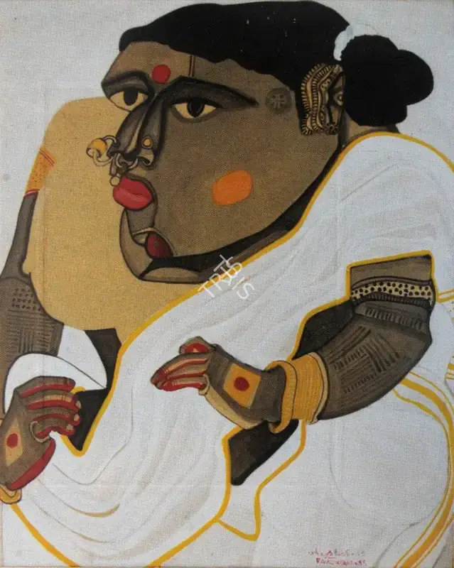Thota Vaikuntam (Artist), Lady in White, 1988, Painting