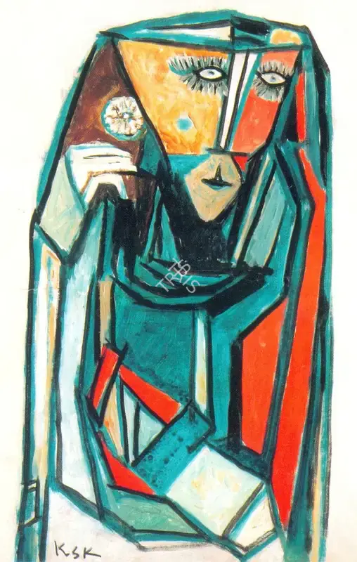K.S. Kulkarni (Artist), Bride, 1982, Painting
