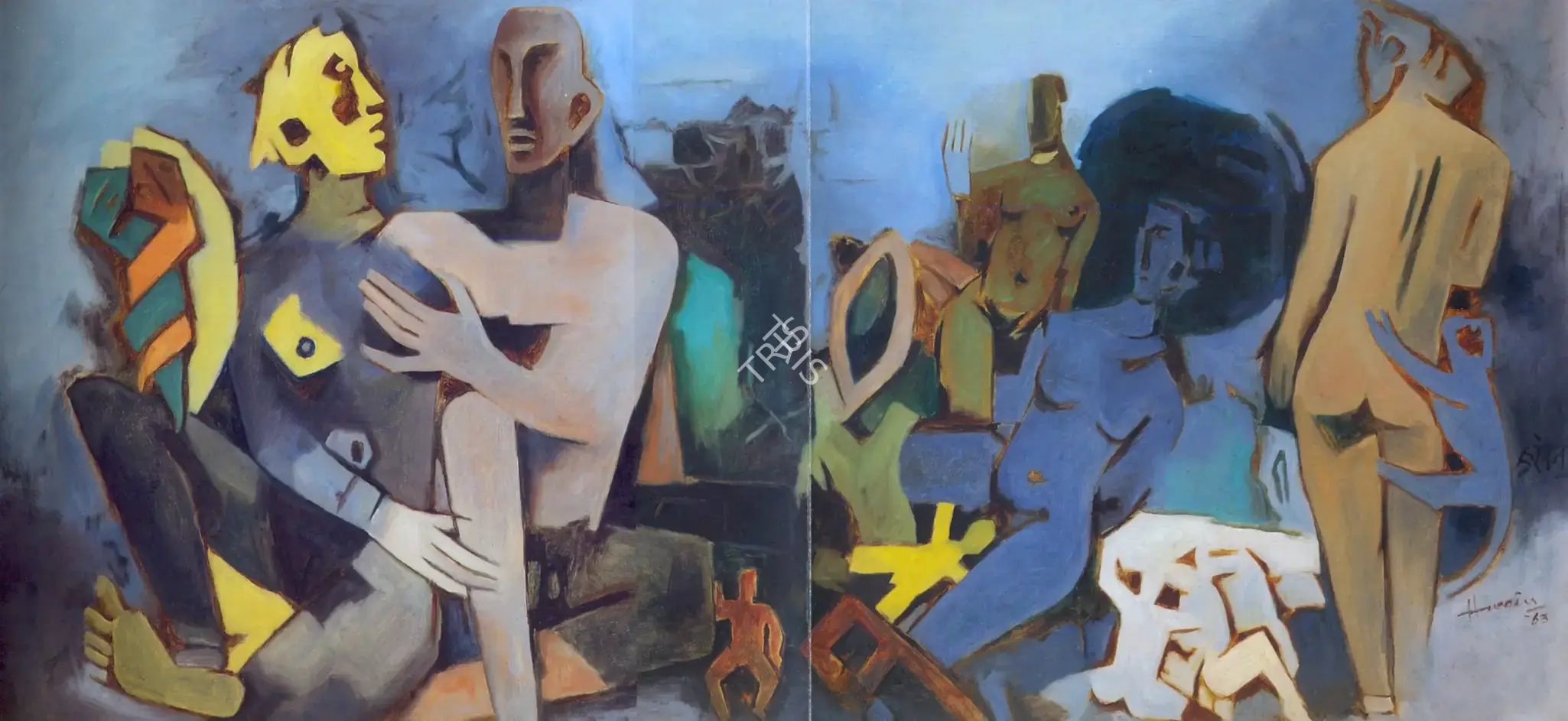 M.F. Husain (Artist), Mithuna, 1963, Painting