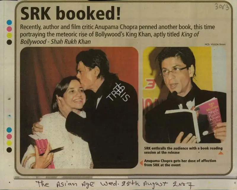 Yogen Shah (Photographer), SRK Booked, 2007, Newspaper Clipping