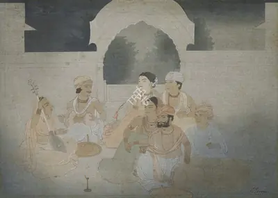 Tagore, Abanindranath (Artist). Untitled (A Moonlight Music Party), circa early 1990s | Print, 2025 · Christie's