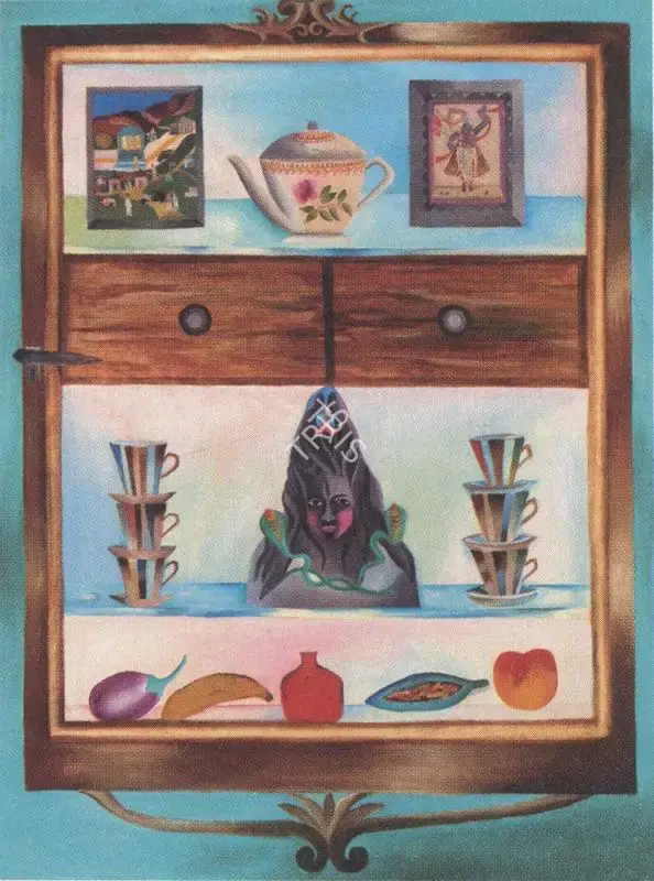 Khakhar, Bhupen P. (Artist). Cabinet and the Shiva . Oil on Canvas, 1977 | Bhupen Khakhar, 2016 | Painting | FineArts | 00149671