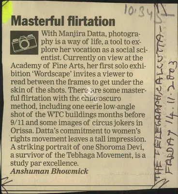 Anshuman Bhowmick (Reporter), Masterful Flirtation, 2003, Newspaper Clipping