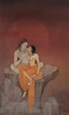 Kalipada Ghoshal (Artist), Shiva and Parvati, 1938, Painting