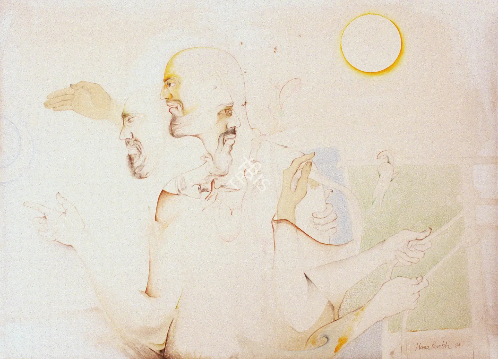 Manu Parekh (Artist), Existence Of Man, 1984, Painting