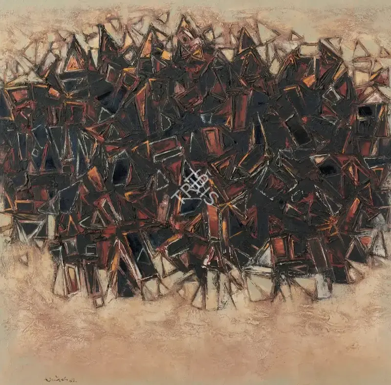 Santosh, G.R. (Artist). Reminiscence Of African Sculpture, 1962 | Painting, So.NeY/19.03.14, 2014 · Sotheby's