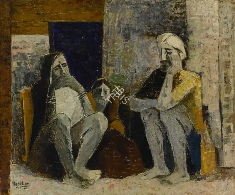 K.K. Hebbar (Artist), Victims, 1961, Painting