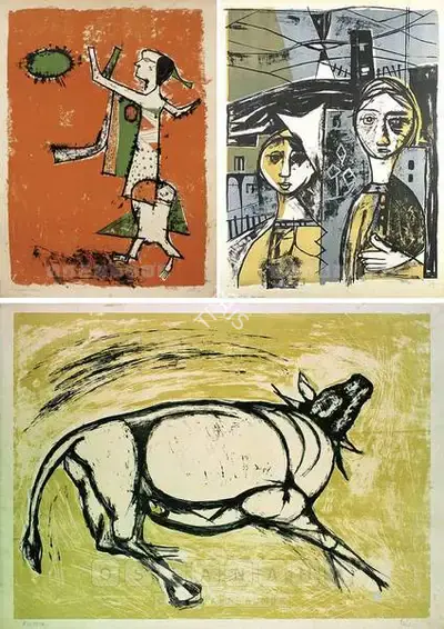 V.S. Gaitonde (Artist), Dancer, 1957, Graphic Art