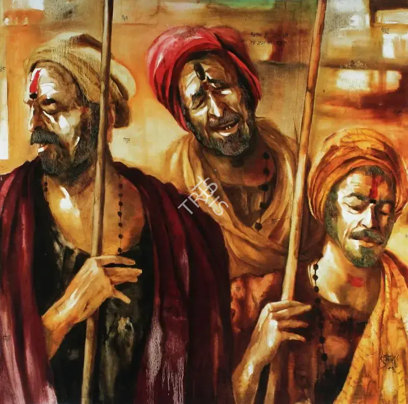 Subhash Awchat (Artist), Pilgrims, Painting