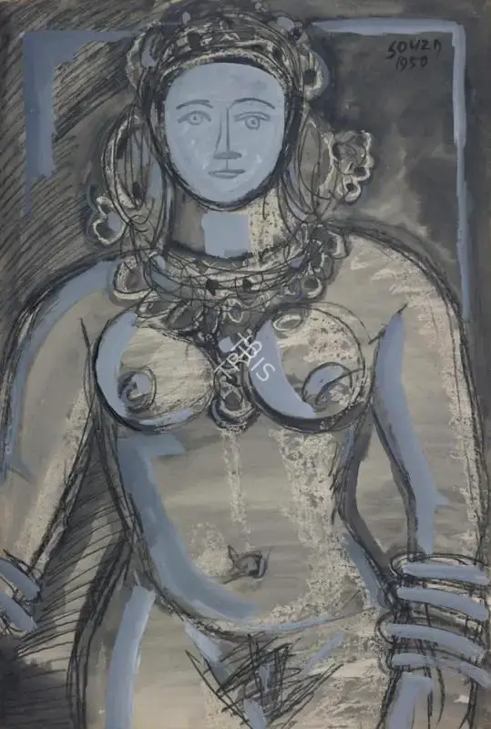 F.N. Souza (Artist), Untitled (Nude), 1950, Painting