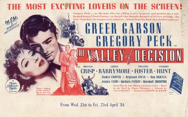 Tay Garnett (Director), The Valley of Decision, 1945, Handbill