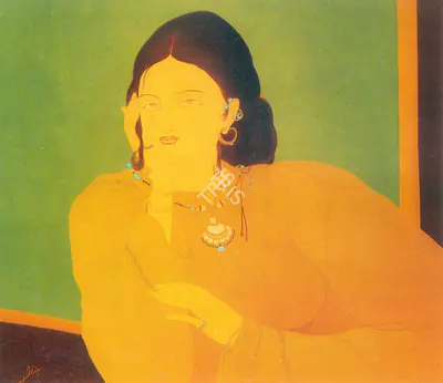 M.A.R. Chughtai (Artist), Laila, Painting