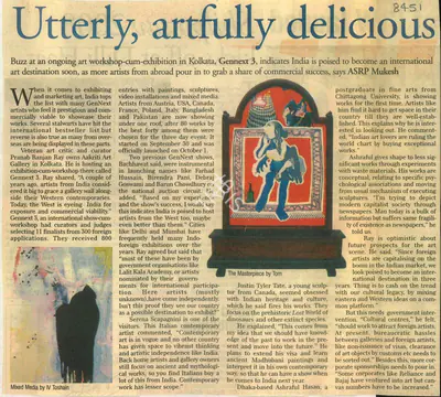 ASRP Mukesh (Reporter), Utterly, Artfully Delicious, 2008, Newspaper Clipping
