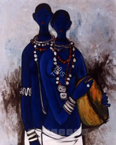 B. Prabha (Artist), Untitled (Sisters), 1968, Painting