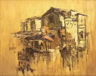 B. Prabha (Artist), Landscape, 1967, Painting