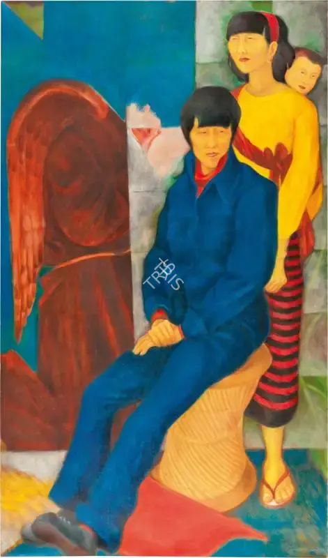A. Ramachandran (Artist), Portrait of Naga Family, 1984, Painting
