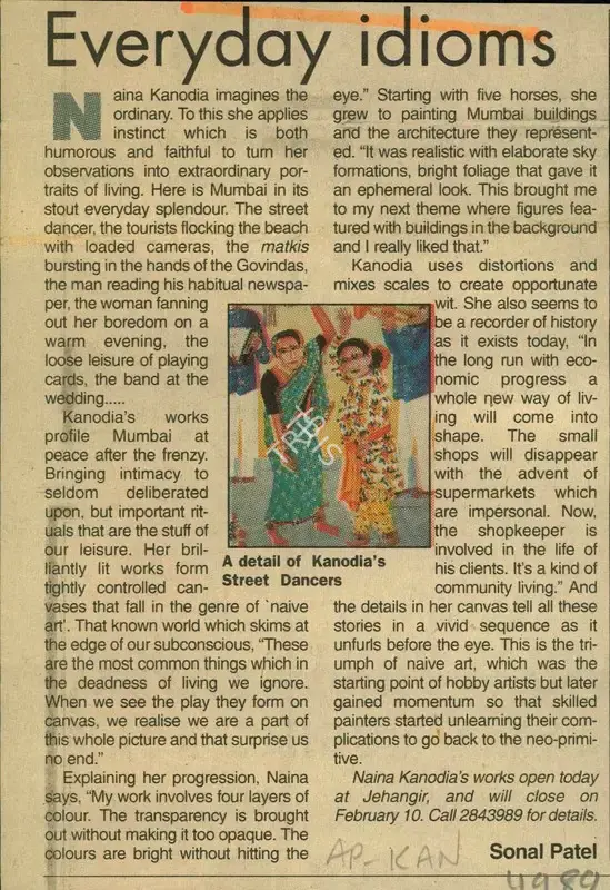 Sonal Patel (Reporter), Everday Idioms, Newspaper Clipping