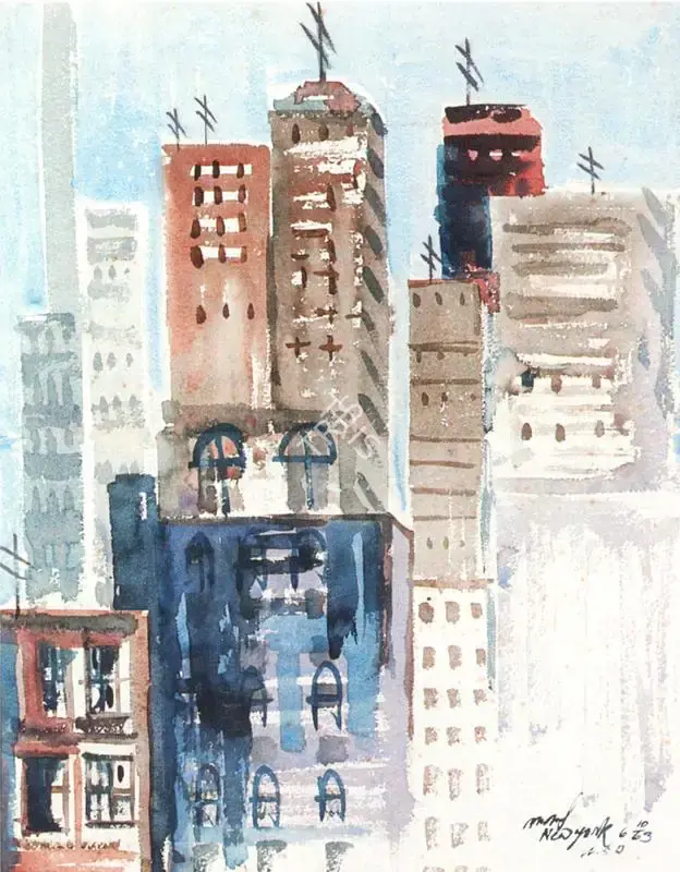 Gopal Ghose (Artist), Manhattan, New York, 1963, Painting