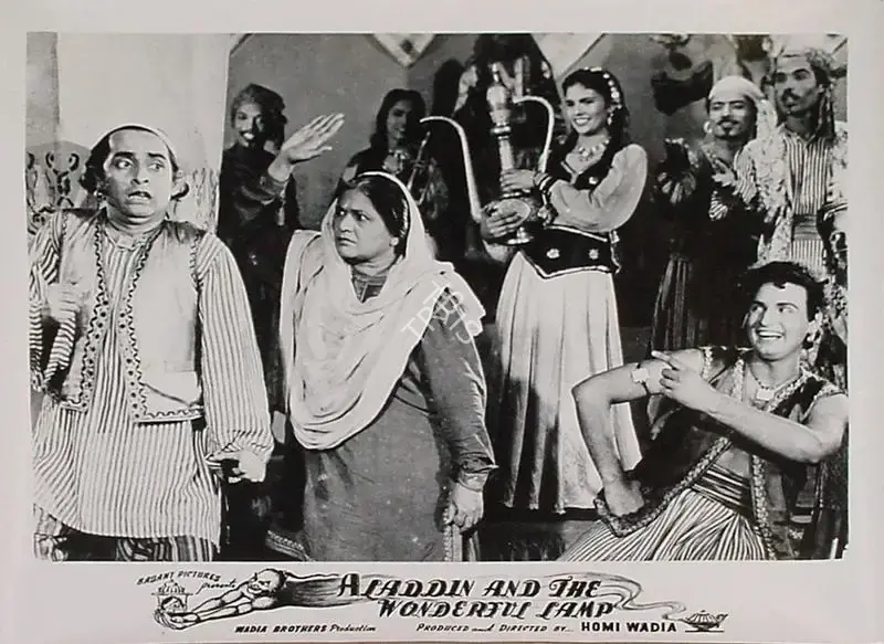 Anant Wadadeker (Cinematographer), Aladdin Aur Jaadui Chiraag, 1952, Lobby Card