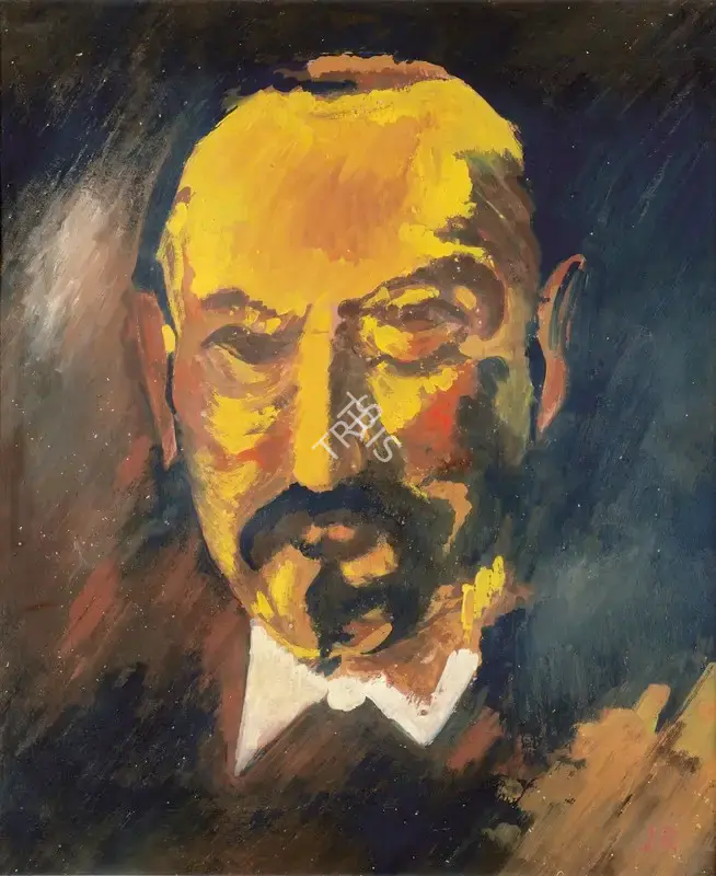Jamini Roy (Artist), Portrait of Cezanne, 1925, Painting