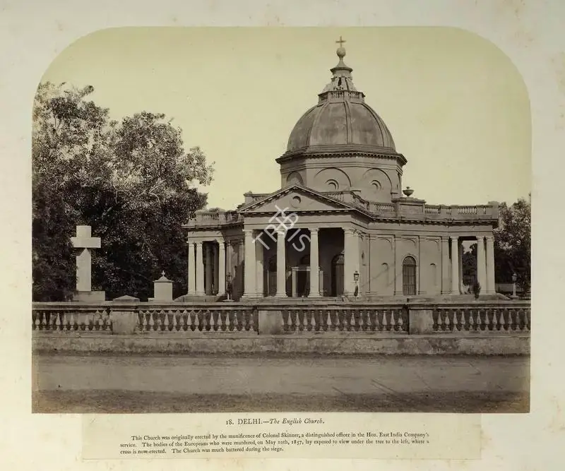 Eugene Clutterbuck Impey (Photographer), Delhi - The English Church, Antiquarian Photograph